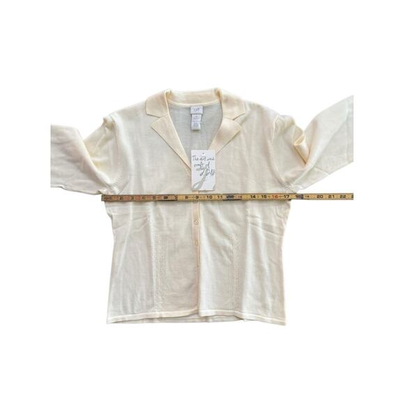 NWT J.Jill Women's Cream Notch Collar Long Sleeve Button Front Jacket Size SP - Picture 2 of 3